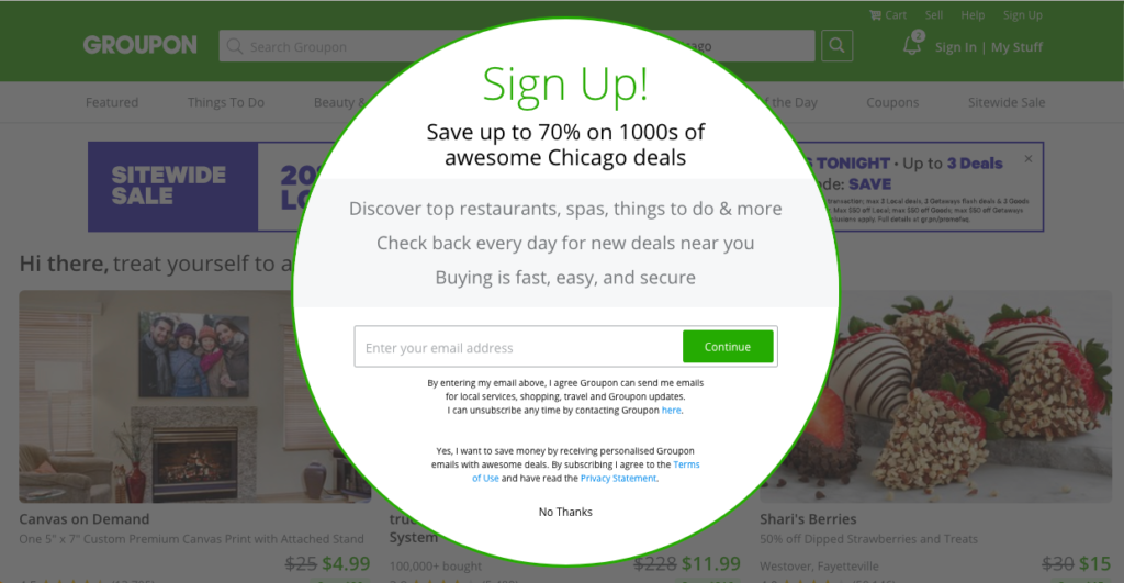 Groupon Landing Page