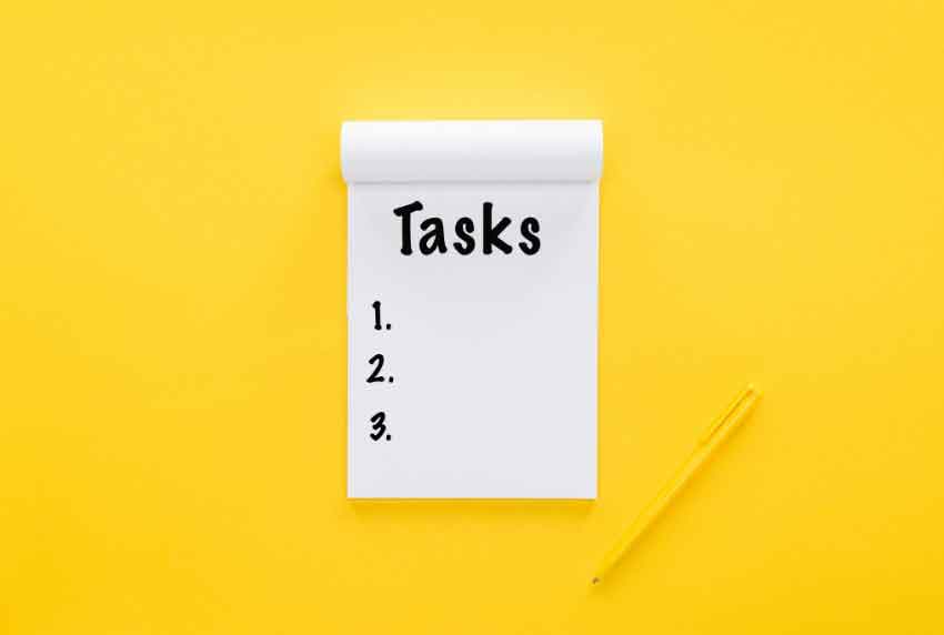 Create a list of tasks 
